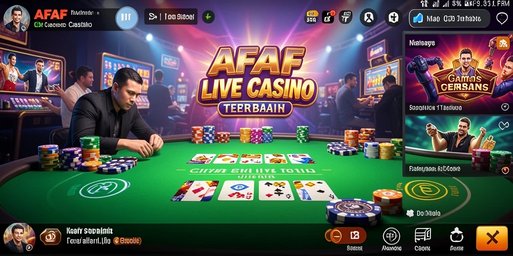 Tampilan gameplay AFAF yang menakjubkan dalam suasana Live Casino.
