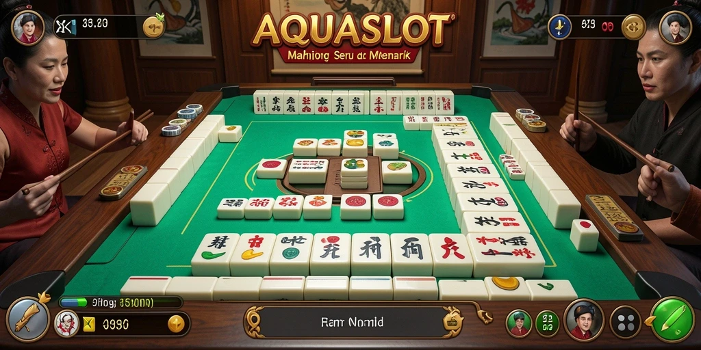 Gameplay AQUASLOT menunjukkan momen seru saat mencocokkan ubin.