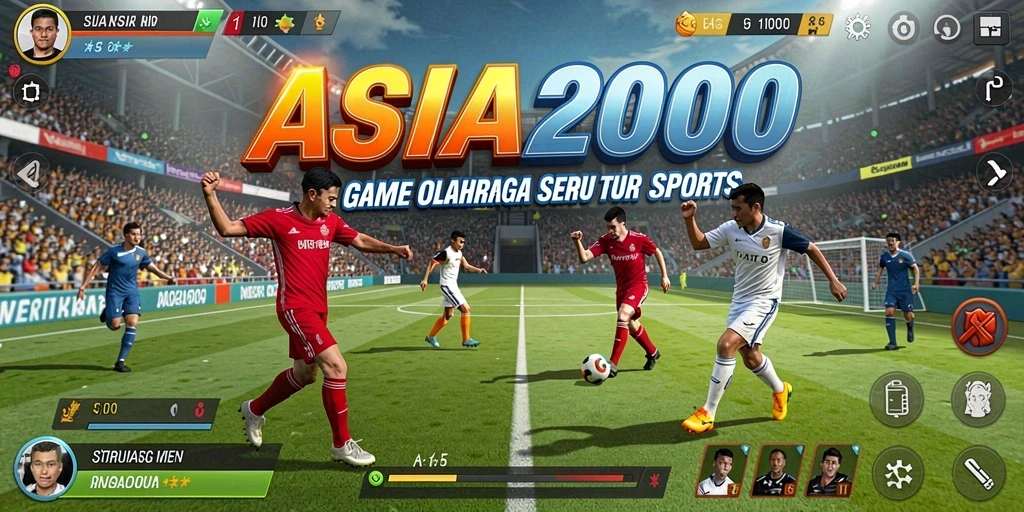 Screenshot menunjukkan aksi mendebarkan dari pertandingan olahraga ASIA200.