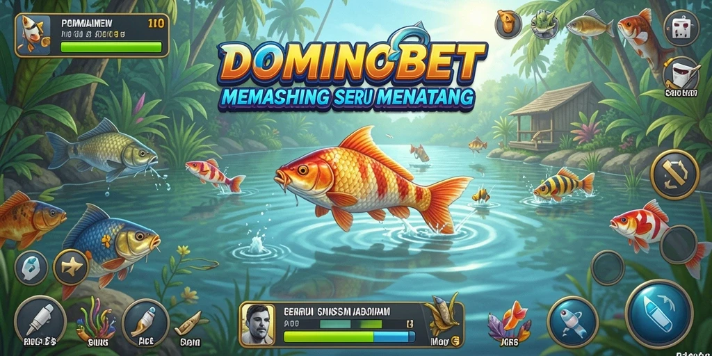 Tangkapan besar dalam permainan DOMINOBET yang menampilkan aksi memancing.