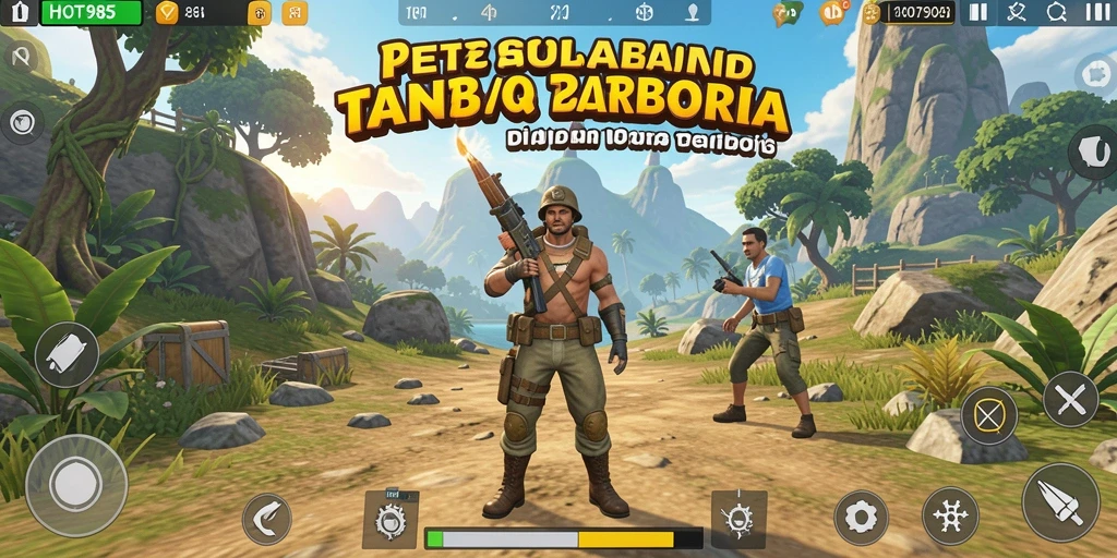 Screenshot gameplay HOT985 yang menampilkan dunia terbuka yang luas.