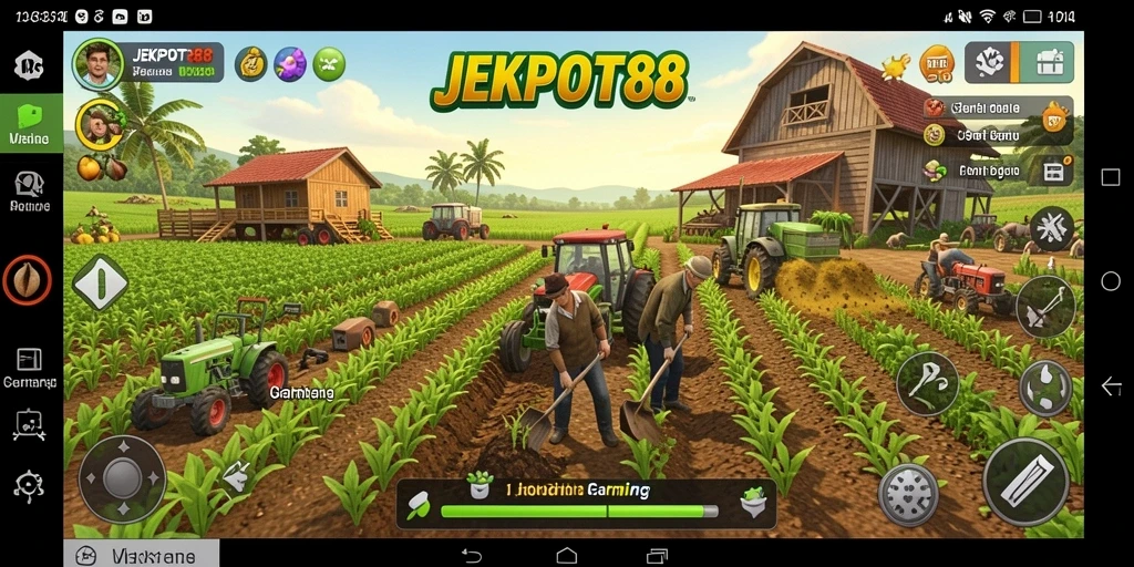 Tampilan gameplay Farming yang menawan di JEKPOT88.