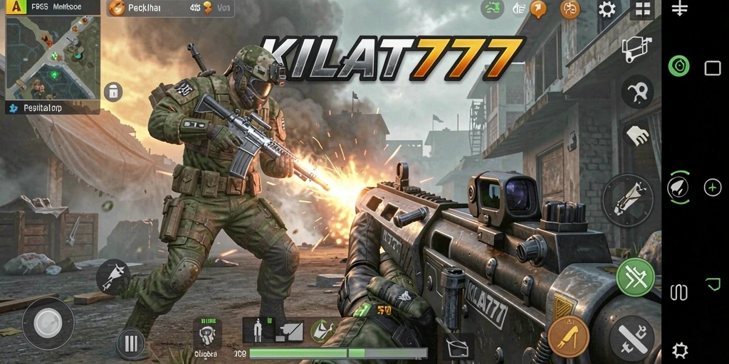 Screenshot KILAT777 menampilkan aksi pertempuran seru dalam mode FPS.
