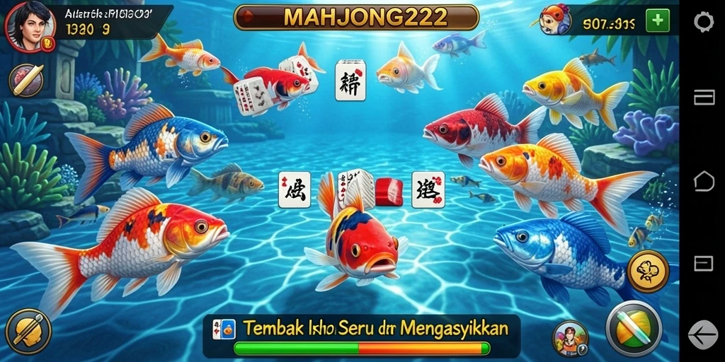 Tampilan menarik dari gameplay Tembak Ikan di MAHJONG222.