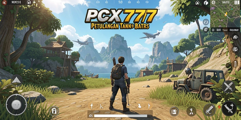 Tampilan gameplay PCX777 yang menampilkan dunia terbuka yang luas.