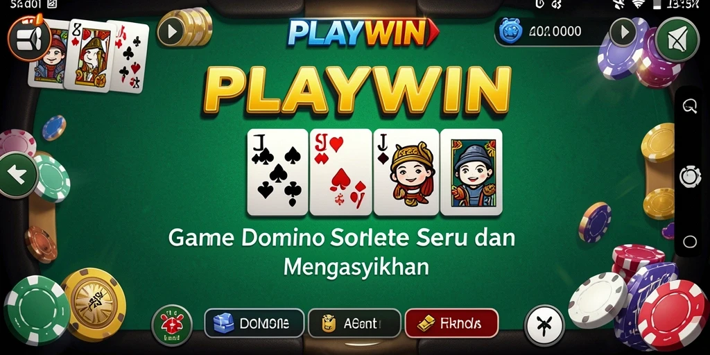 Tampilan screenshot gameplay PLAYWIN dengan pemain yang terlibat dalam permainan domino.