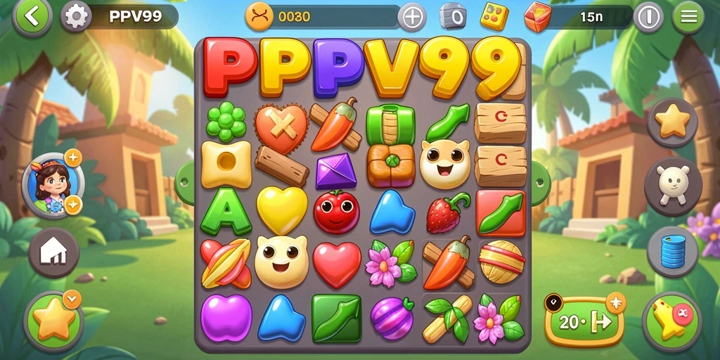 Gameplay Match-3 yang penuh warna dan menarik.