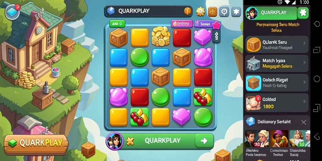 Tampilan seru dari gameplay <strong>QUARKPLAY</strong> yang menantang dan warna-warni.