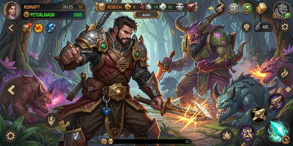 Tampilan gameplay RSNVIP7 yang menakjubkan dalam petualangan RPG.