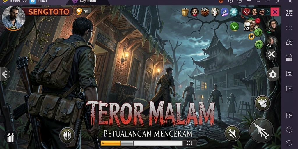 Tangkapan layar SENGTOTO menunjukkan momen mencekam saat pemain menghadapi makhluk horor.