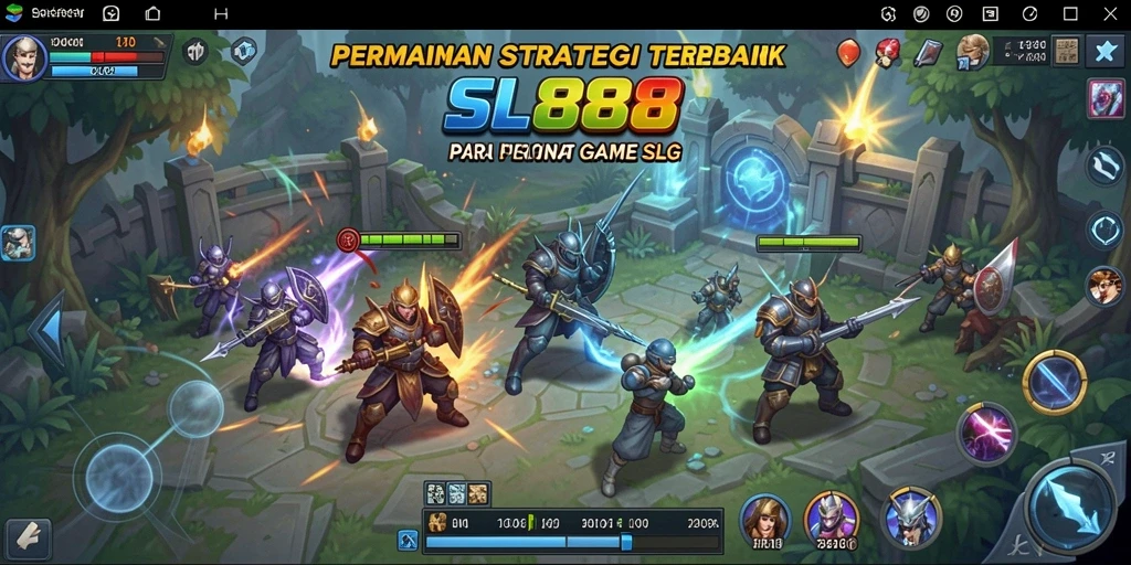 Screenshot gameplay SL888 menunjukkan pertempuran strategis yang menegangkan.
