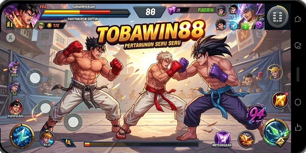 Gameplay pertarungan epik di TOBAWIN88 dengan aksi mengagumkan.
